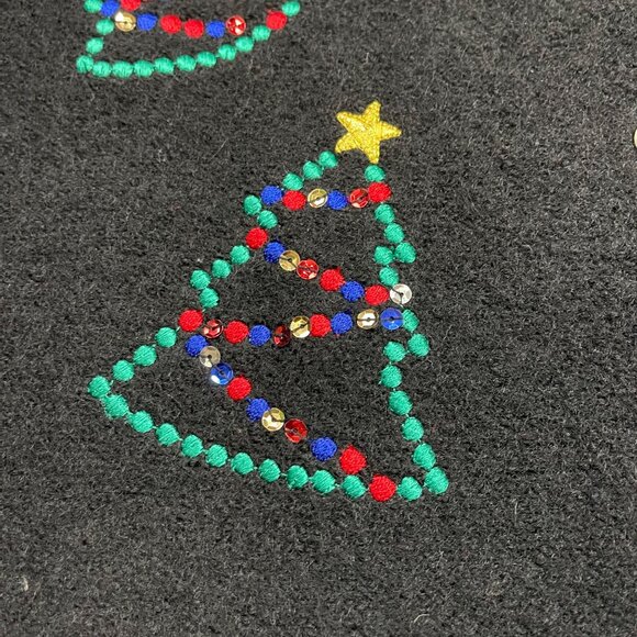 Kate Hill Casual Christmas Cardigan Sweater Women's Size Small 100% Wool Black - Picture 7 of 10